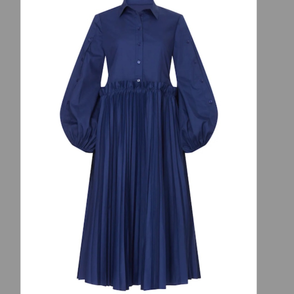 Bibhu Mohapatra Dress navy blue pleats (Size 6)